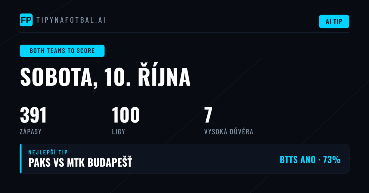 Top BTTS sázky pro 10. října 2026