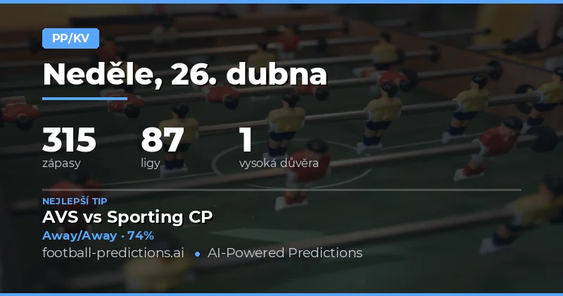 PP/KV — Fotbalové Tipy a Predikce — Neděle, 26. dubna, 2026