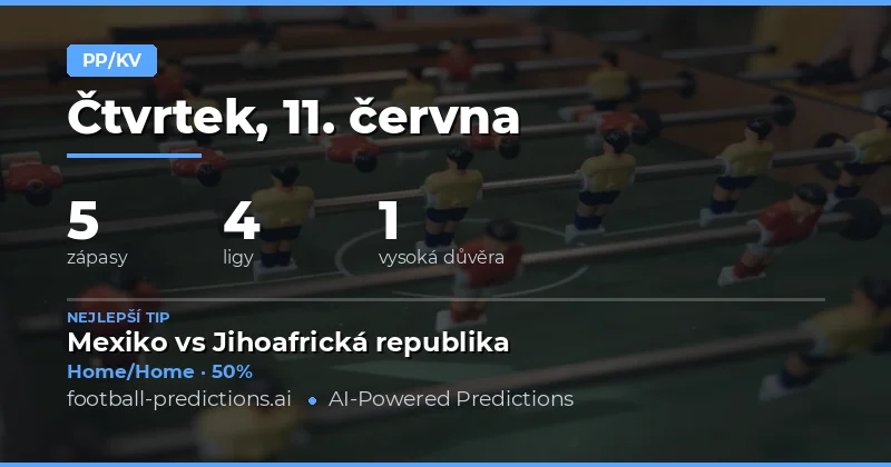 PP/KV — Fotbalové Tipy a Predikce — Čtvrtek, 11. června, 2026