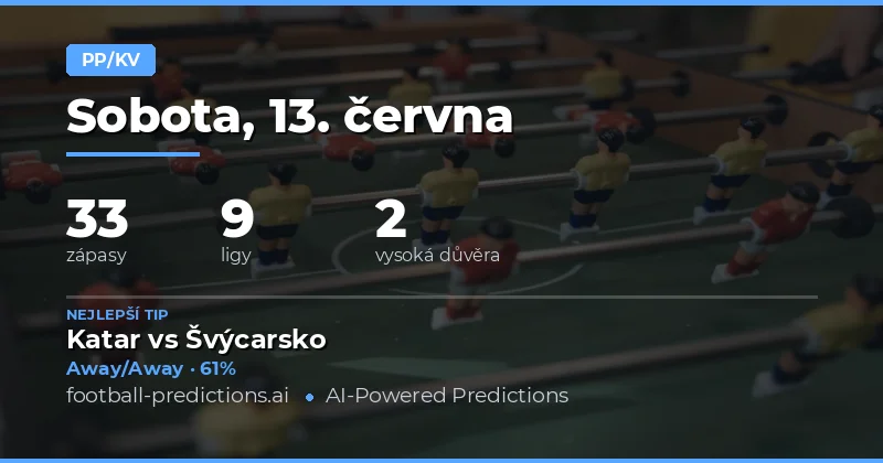 Top HT/FT Tipy na 13. června 2026