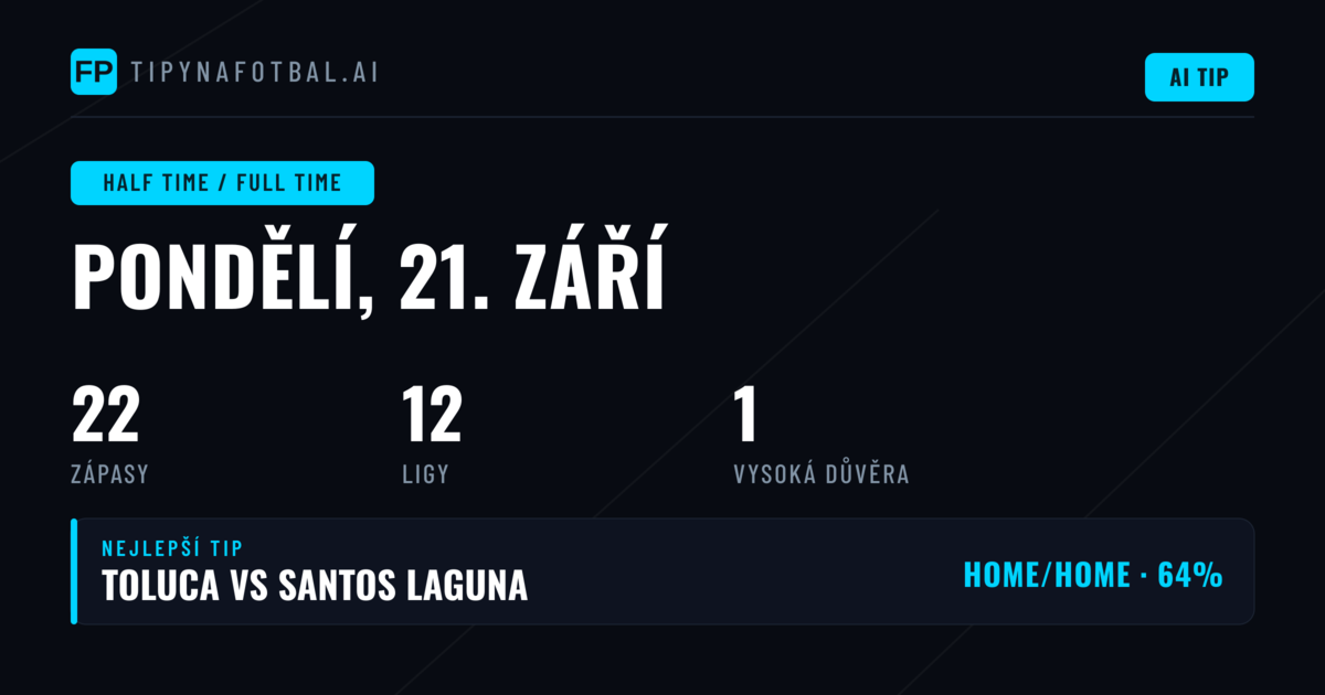 Top HT/FT tipy na 21. září 2026