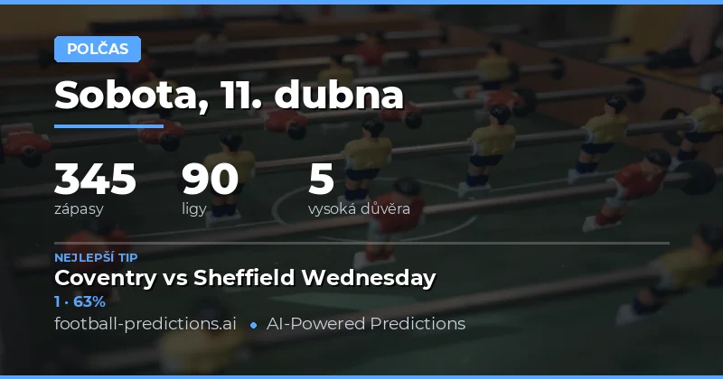 Přehled předpovědí výsledků na půlku 11. dubna 2026