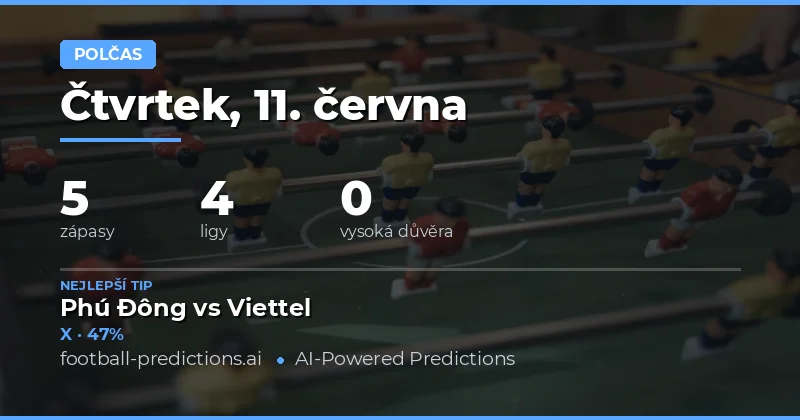 Polčas — Fotbalové Tipy a Predikce — Čtvrtek, 11. června, 2026