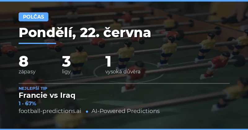 Top HT/FT tipy na 22. června 2026