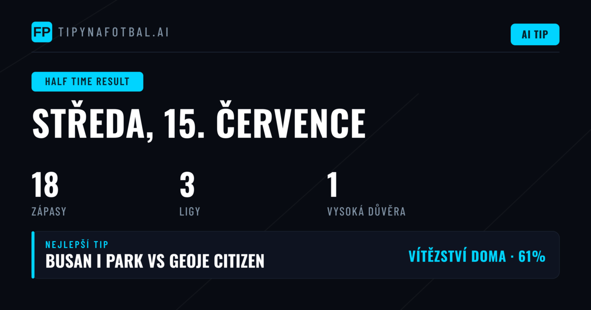 Top HT/FT tipy na 15. července 2026