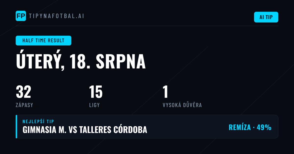 Top HT/FT tipy na 18. srpna 2026