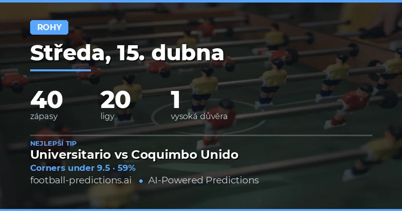 Přehled zápasů a možnosti rohů