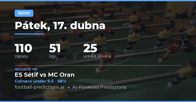 Přehled zápasů a možnosti pro sázky na rohy