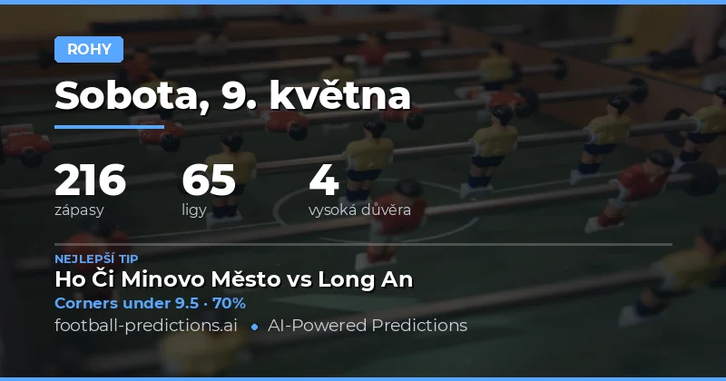 Předpovědi rohů na 9. května 2026