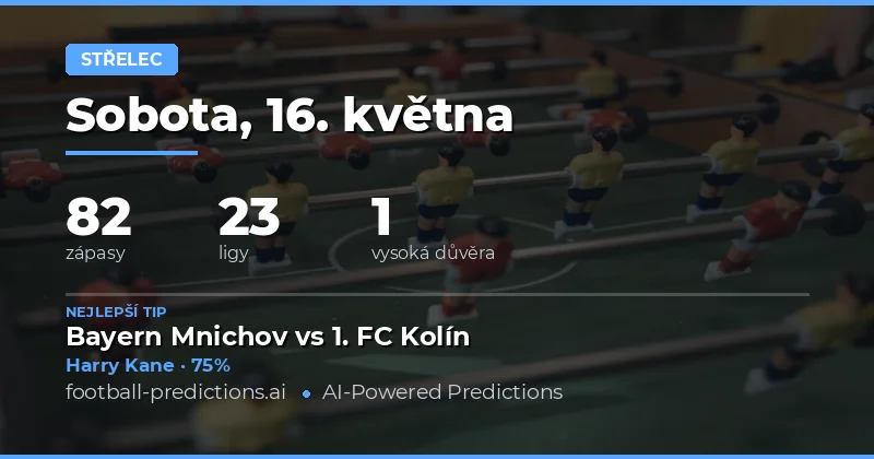 Klíčové tipy na střelce pro dnešní ligový den