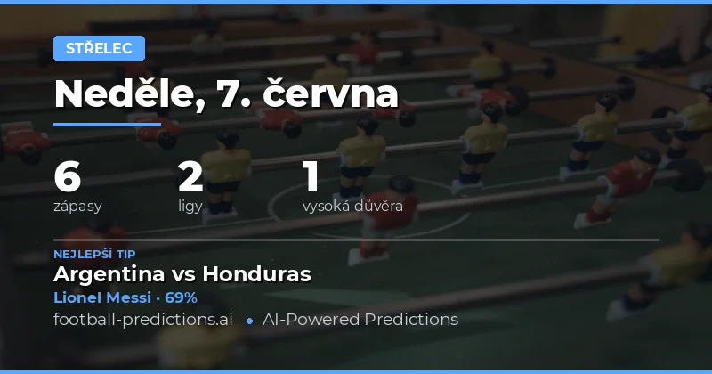 Anytime Goalscorer tipy na 7. června 2026