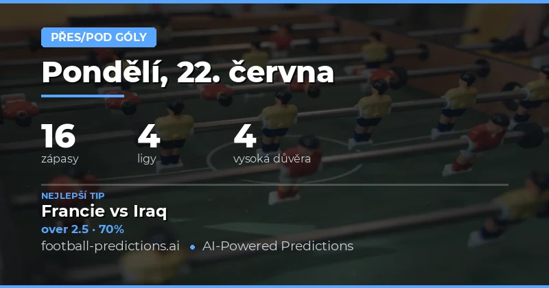 Top O/U tipy na 22. června 2026