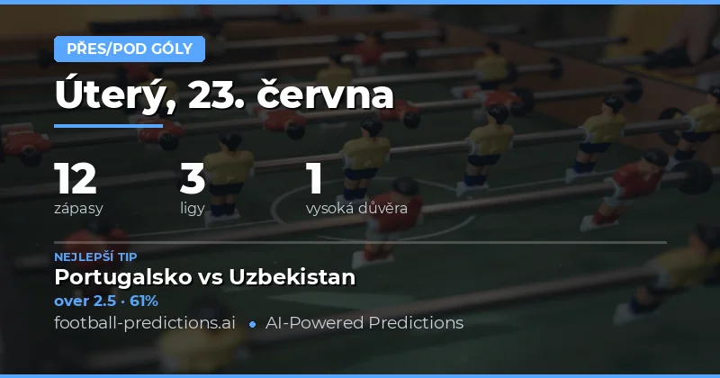 Nejlepší O/U Tipy na Góly pro 23. června 2026