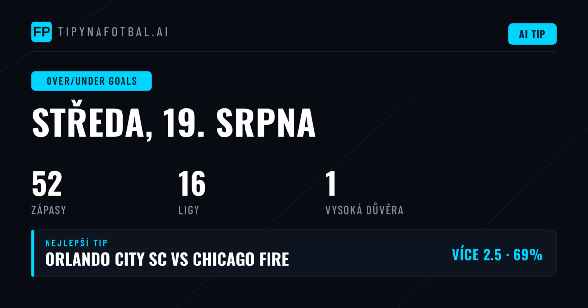 Top O/U Goals Picks (19. srpna 2026)