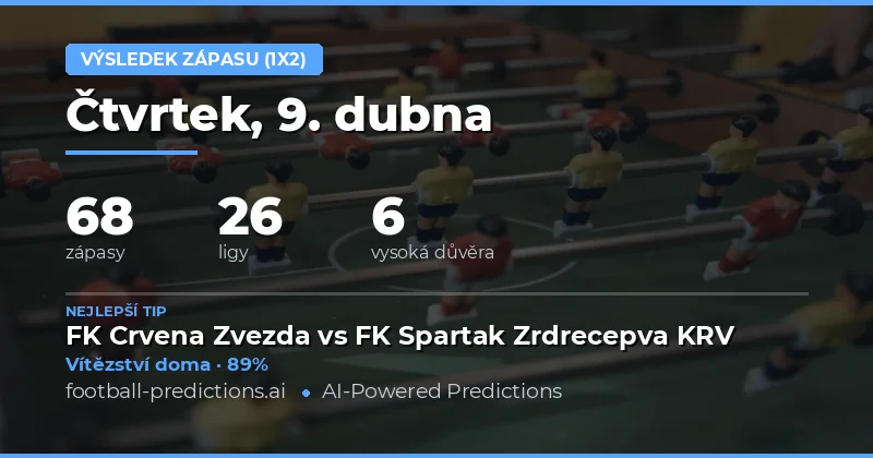 Přehled výsledků zápasů 9. dubna 2026