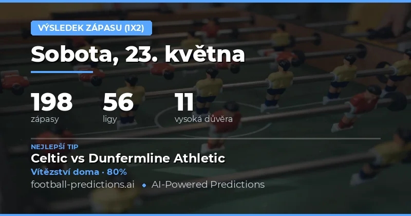 Přehled předpovědí zápasových výsledků pro 23. květen 2026