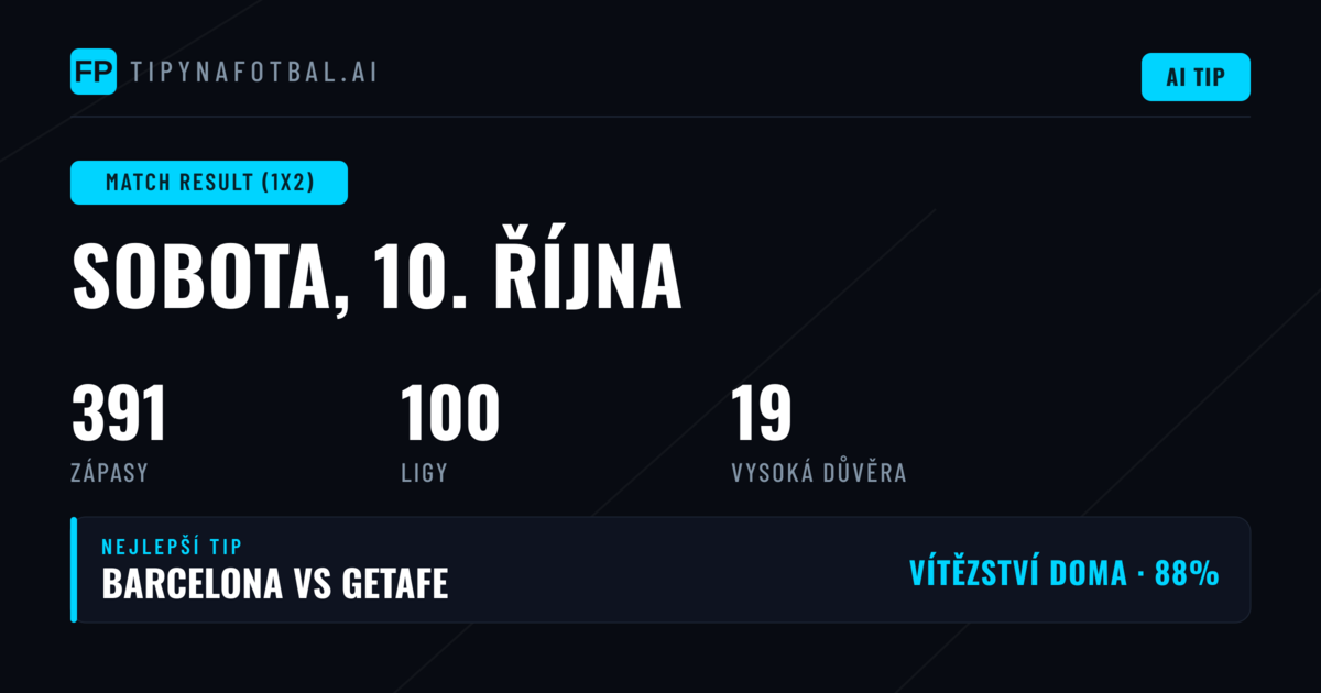 Top 1X2 Tipy na 10. října 2026