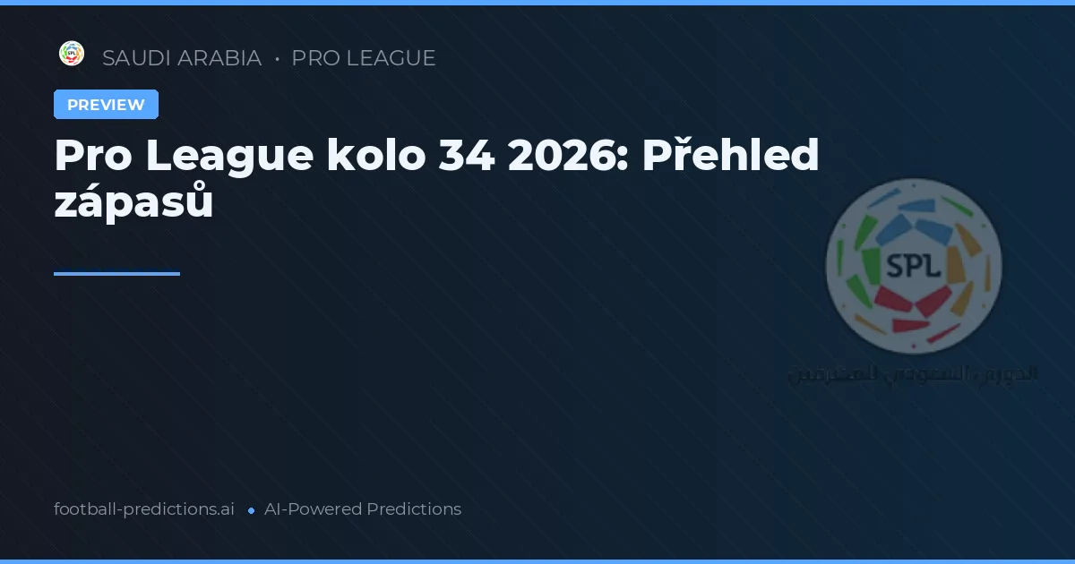 Pro League kolo 34 2026: Přehled zápasů