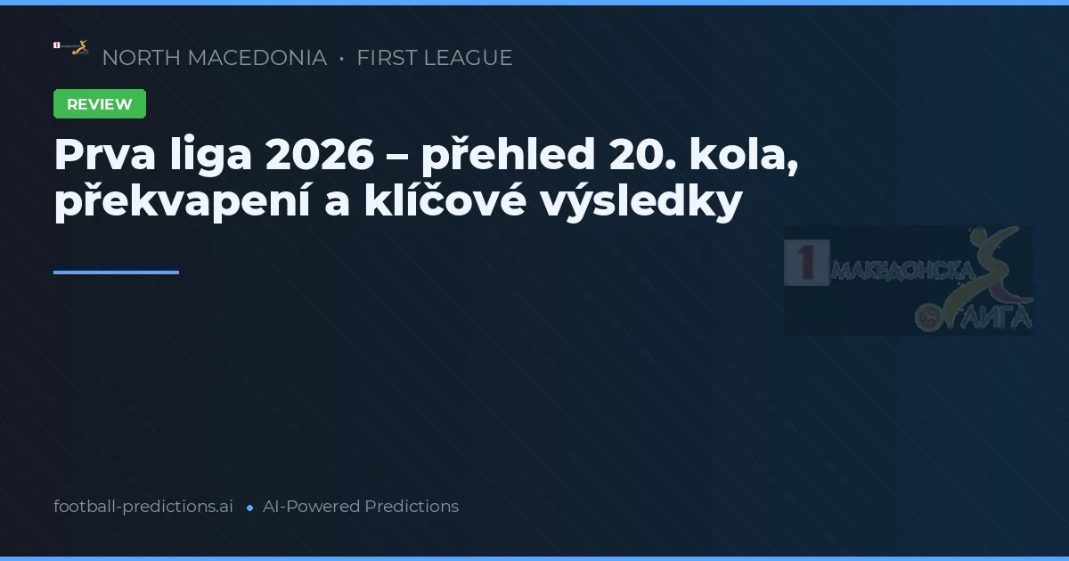 Prva liga 2026 – přehled 20. kola, překvapení a klíčové výsledky
