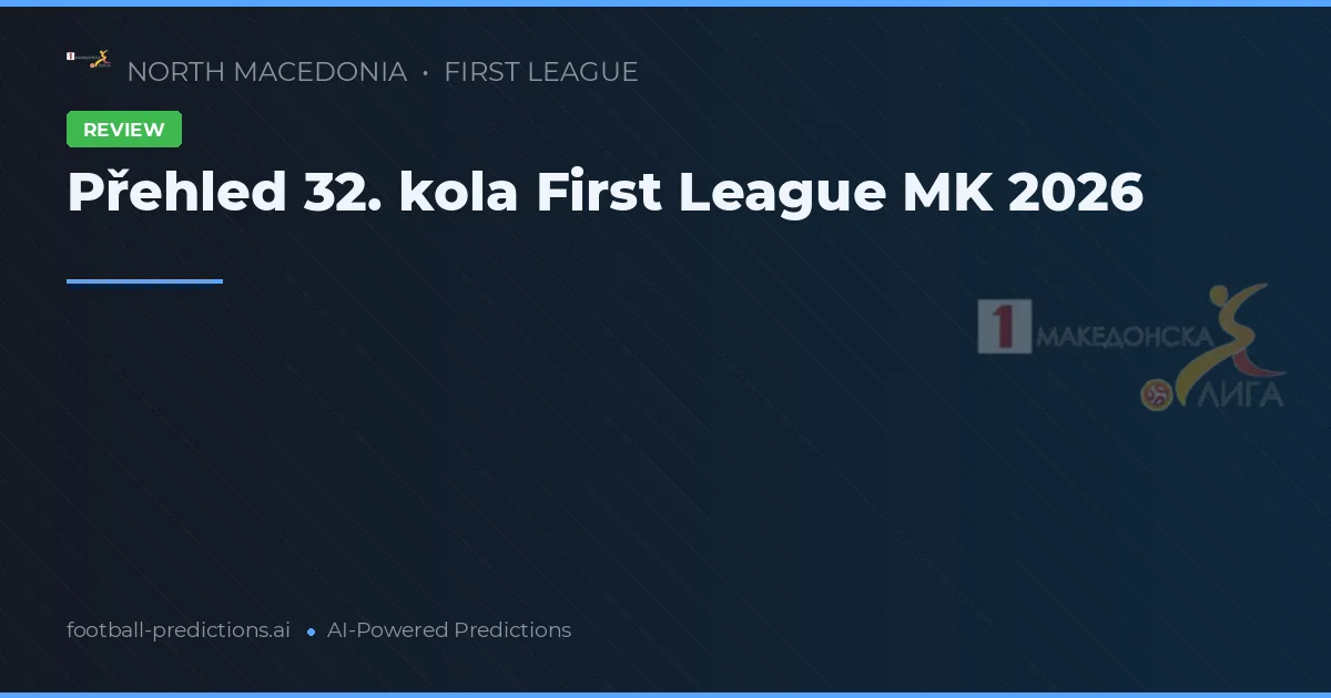 Přehled 32. kola First League MK 2026