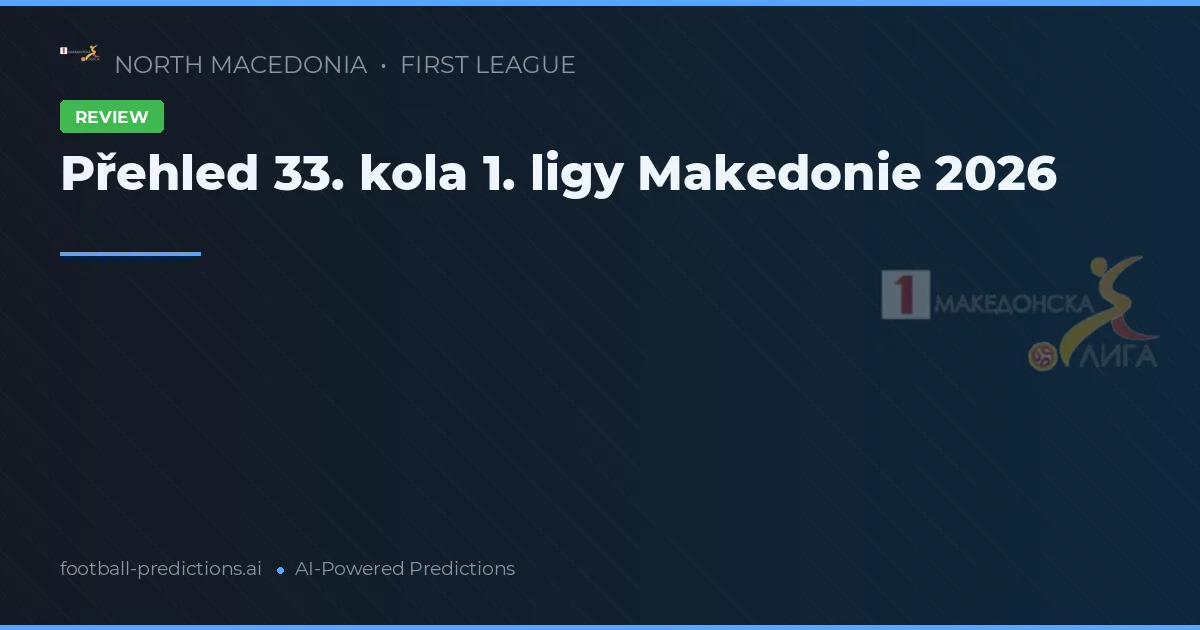 Přehled 33. kola 1. ligy Makedonie 2026