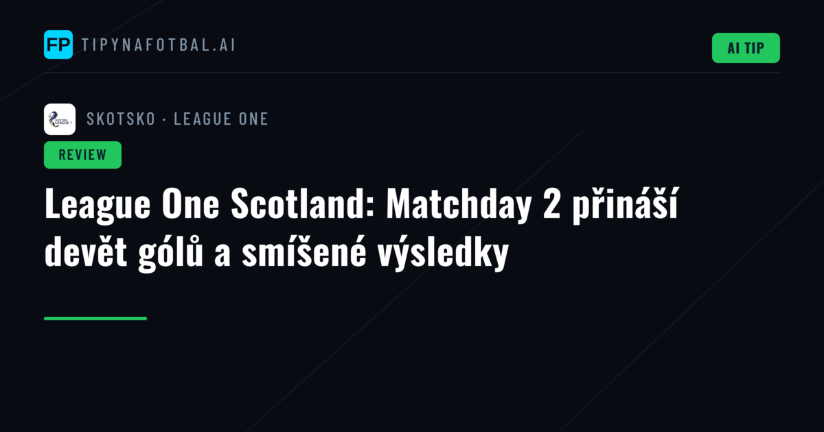 League One Scotland: Matchday 2 přináší devět gólů a smíšené výsledky