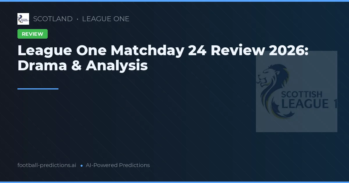 League One Matchday 24 Review 2026: Drama & Analysis