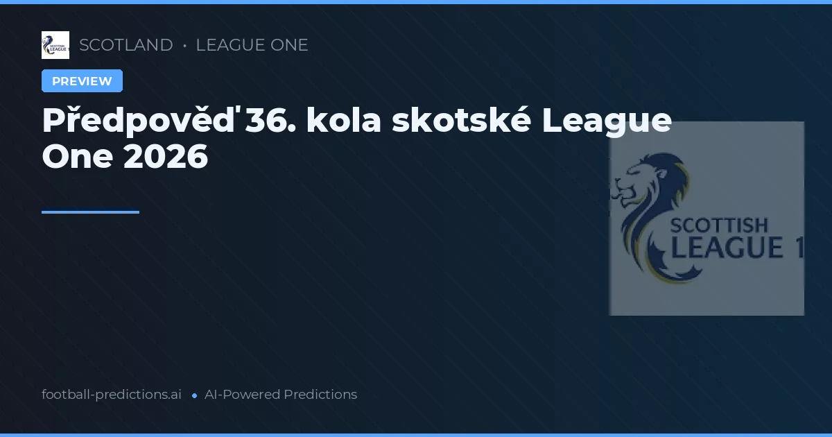 Předpověď 36. kola skotské League One 2026