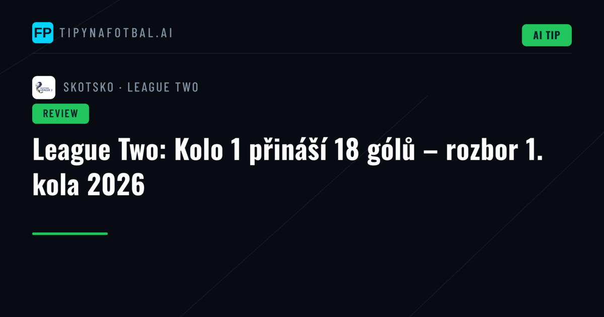 League Two: Kolo 1 přináší 18 gólů – rozbor 1. kola 2026