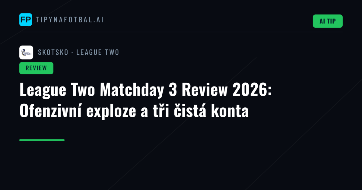 League Two Matchday 3 Review 2026: Ofenzivní exploze a tři čistá konta