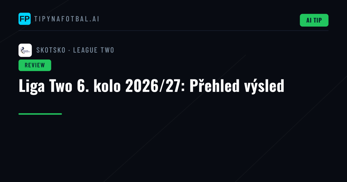 Liga Two 6. kolo 2026/27: Přehled výsled