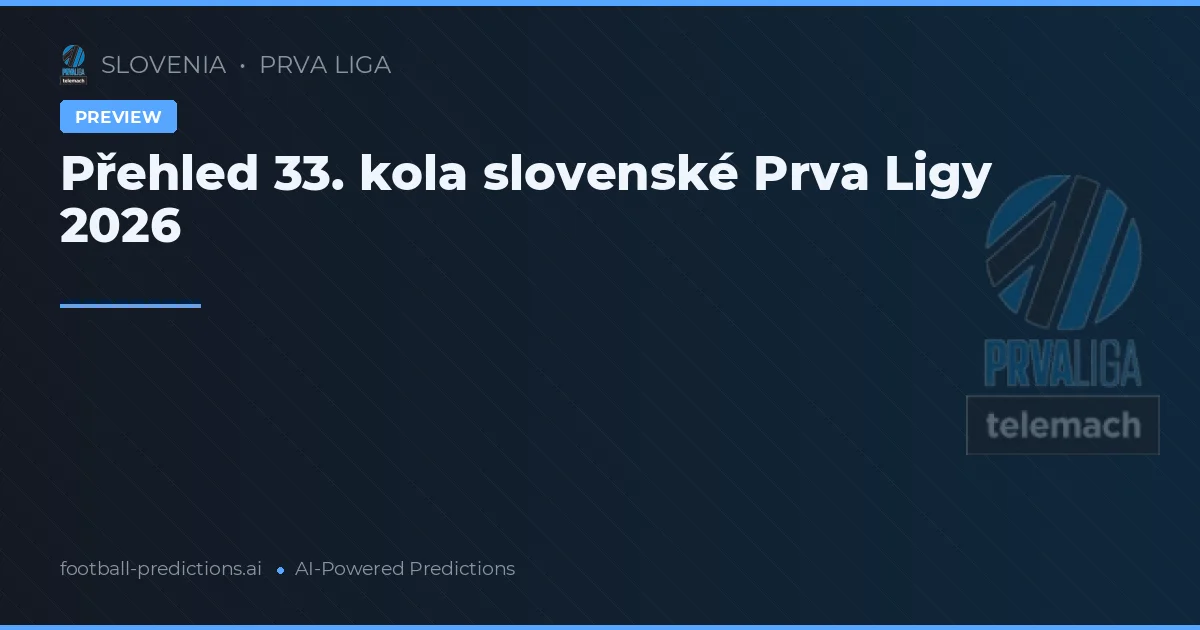 Přehled 33. kola slovenské Prva Ligy 2026
