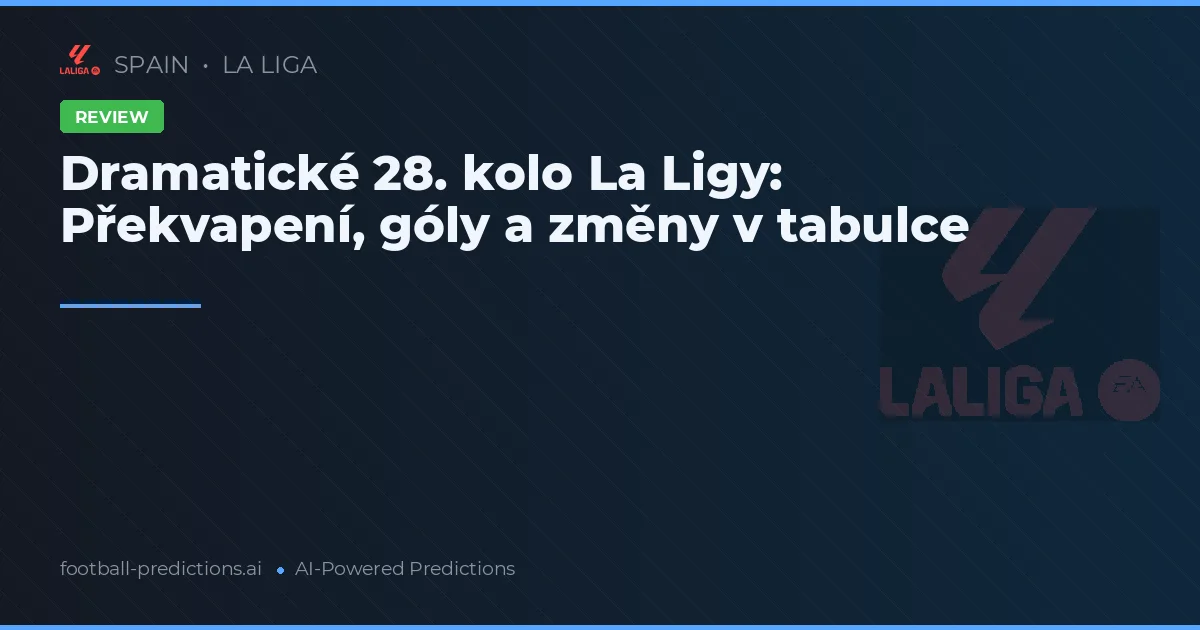 Dramatické 28. kolo La Ligy: Překvapení, góly a změny v tabulce