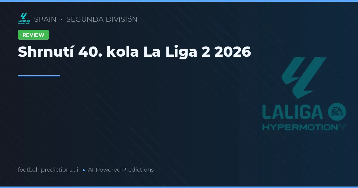 Shrnutí 40. kola La Liga 2 2026