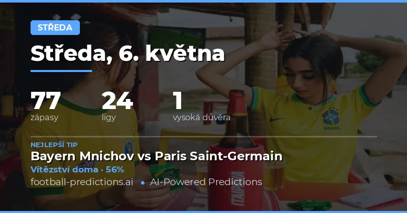 Předpověď středečních zápasů: Klíčové statistiky pro 6 May 2026