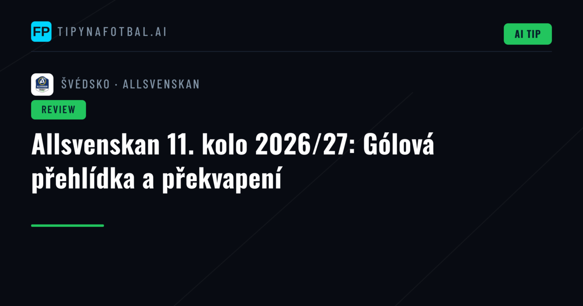 Allsvenskan 11. kolo 2026/27: Gólová přehlídka a překvapení