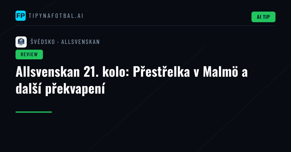 Allsvenskan 21. kolo: Přestřelka v Malmö a další překvapení