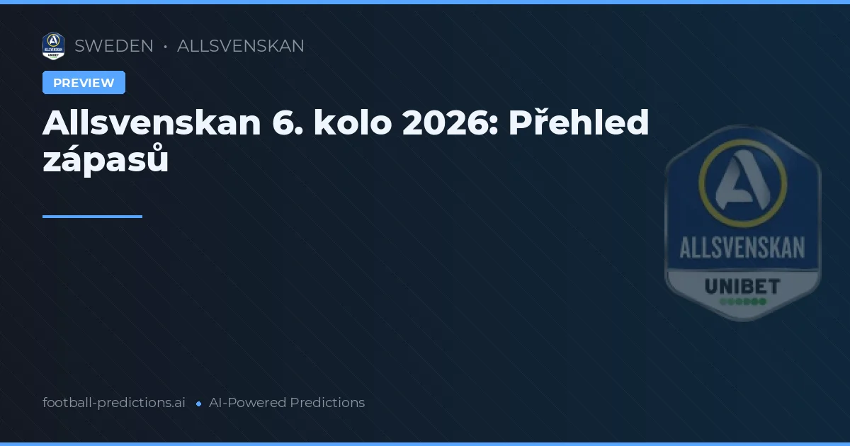 Allsvenskan 6. kolo 2026: Přehled zápasů