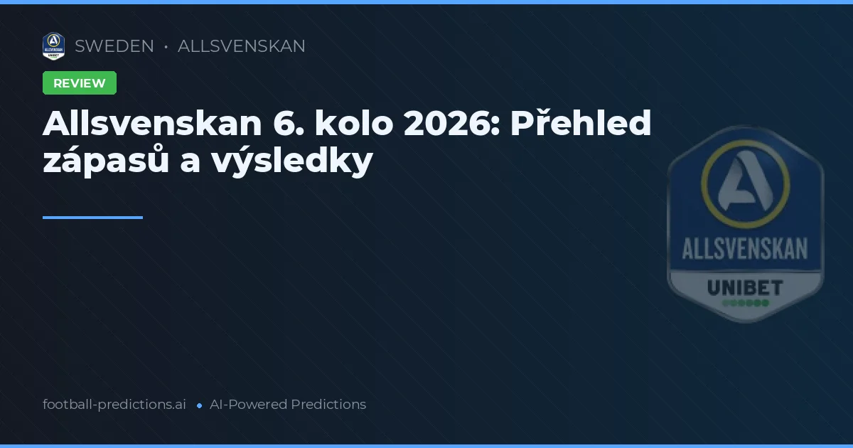 Allsvenskan 6. kolo 2026: Přehled zápasů a výsledky
