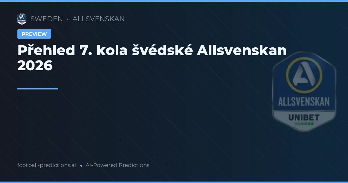 Přehled 7. kola švédské Allsvenskan 2026