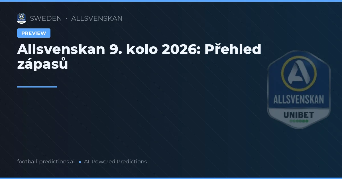 Allsvenskan 9. kolo 2026: Přehled zápasů