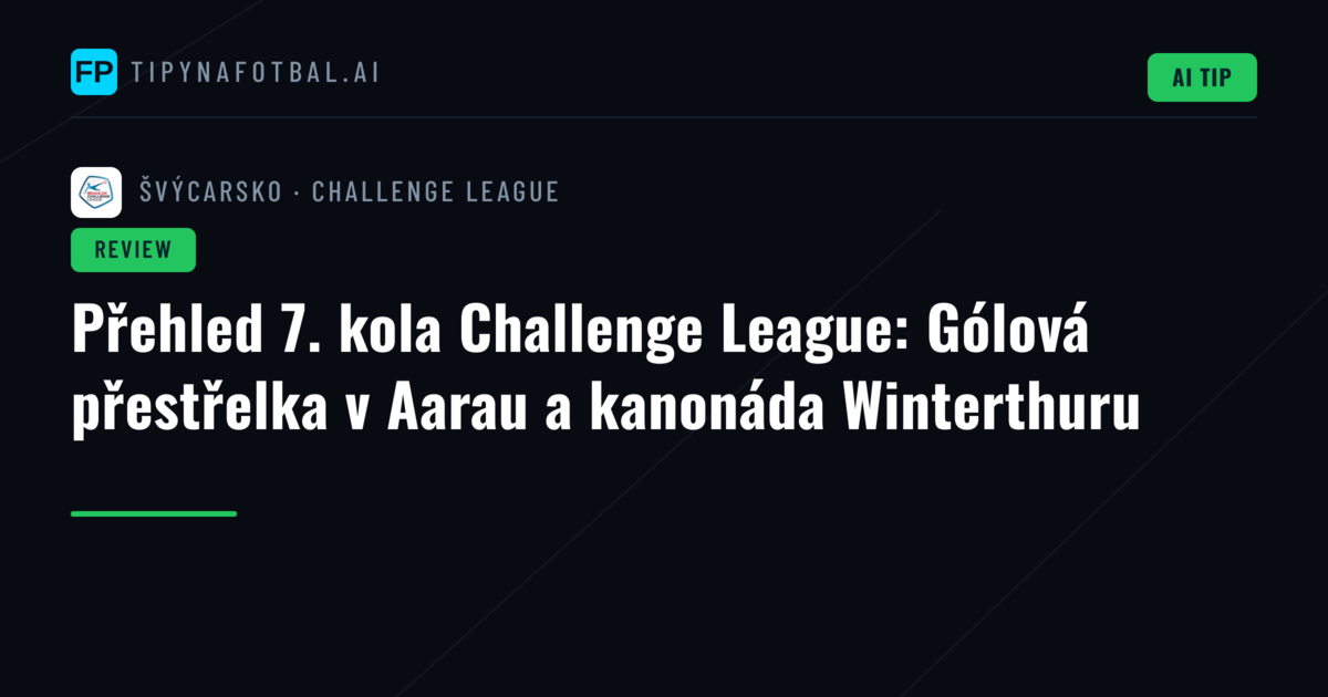 Přehled 7. kola Challenge League: Gólová přestřelka v Aarau a kanonáda Winterthuru