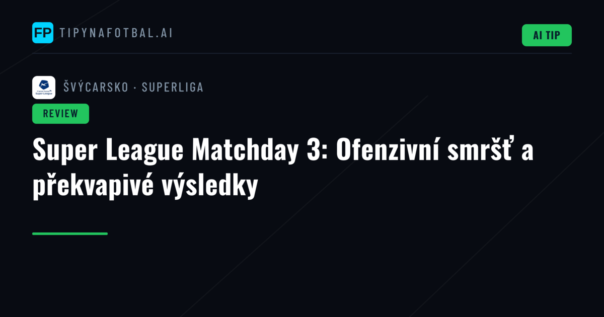 Super League Matchday 3: Ofenzivní smršť a překvapivé výsledky