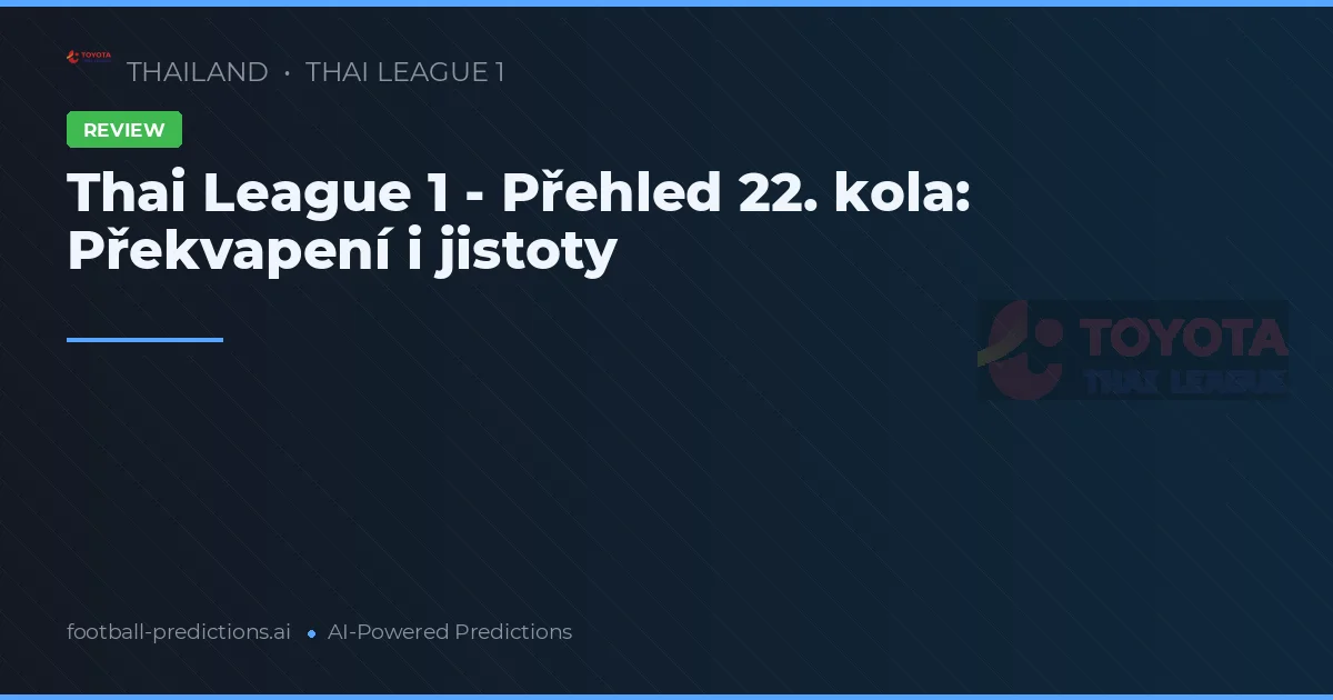 Thai League 1 - Přehled 22. kola: Překvapení i jistoty