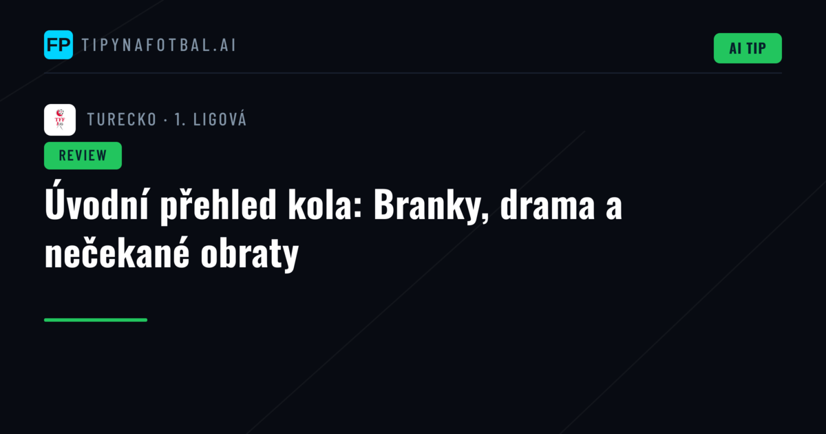 Úvodní přehled kola: Branky, drama a nečekané obraty