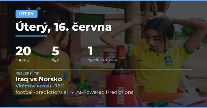 Fotbalové Tipy a Predikce — Úterý, 16. června, 2026