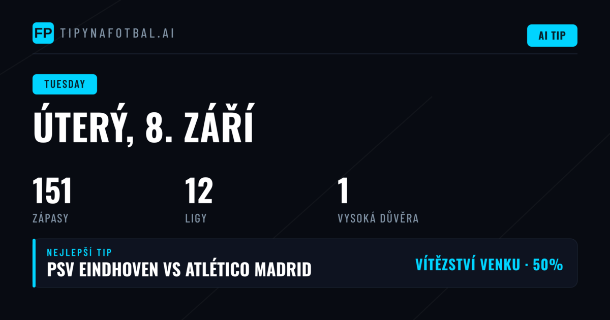 Dominance Champions League v úterním programu