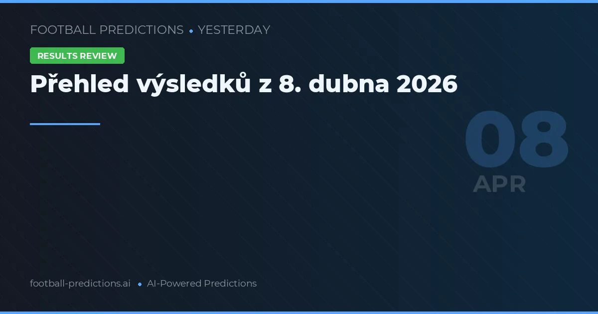 Přehled výsledků z 8. dubna 2026