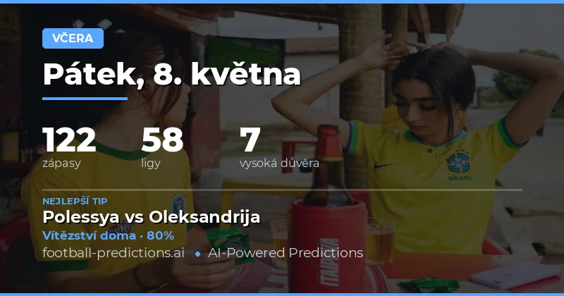 Hodnocení přesnosti fotbalových předpovědí za 8 May 2026