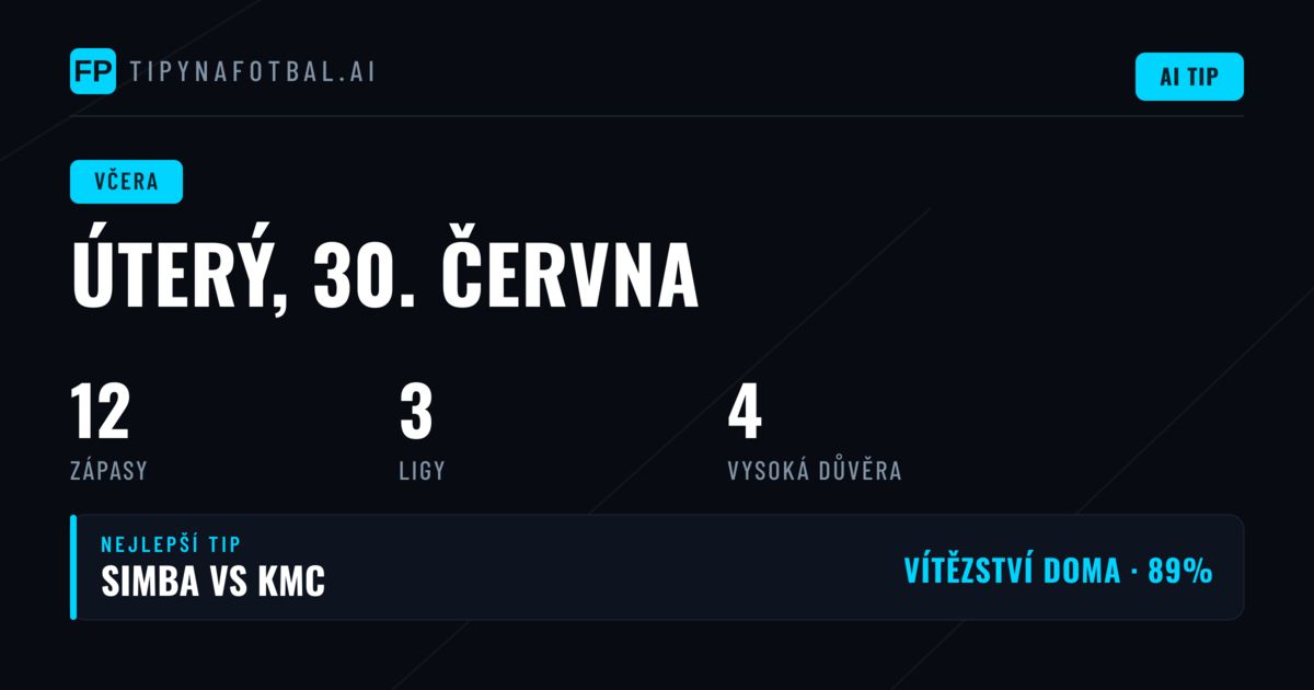 Úterní bilance sázkařských tipů